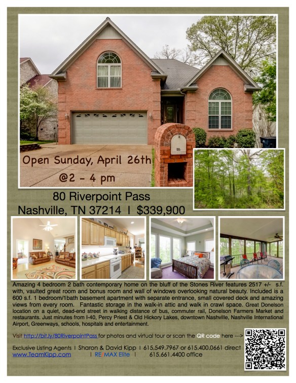 80 Riverpoint Pass Nashville TN Homes for Sale Hip Donelson Home buyers Homes Sellers Team Kipp REMAX Nashville Real Estate